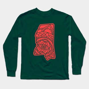 Mississippi state mandala map stroke Long Sleeve T-Shirt